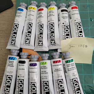 Golden Heavy Body Acrylic Professional Paint 2oz. Lot of 12 Assorted Colors New